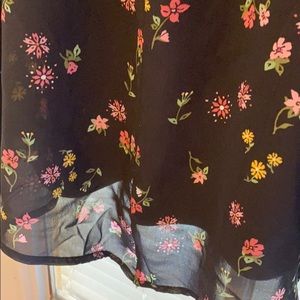 Lane Bryant Black Floral Flowy Blouse 26/28